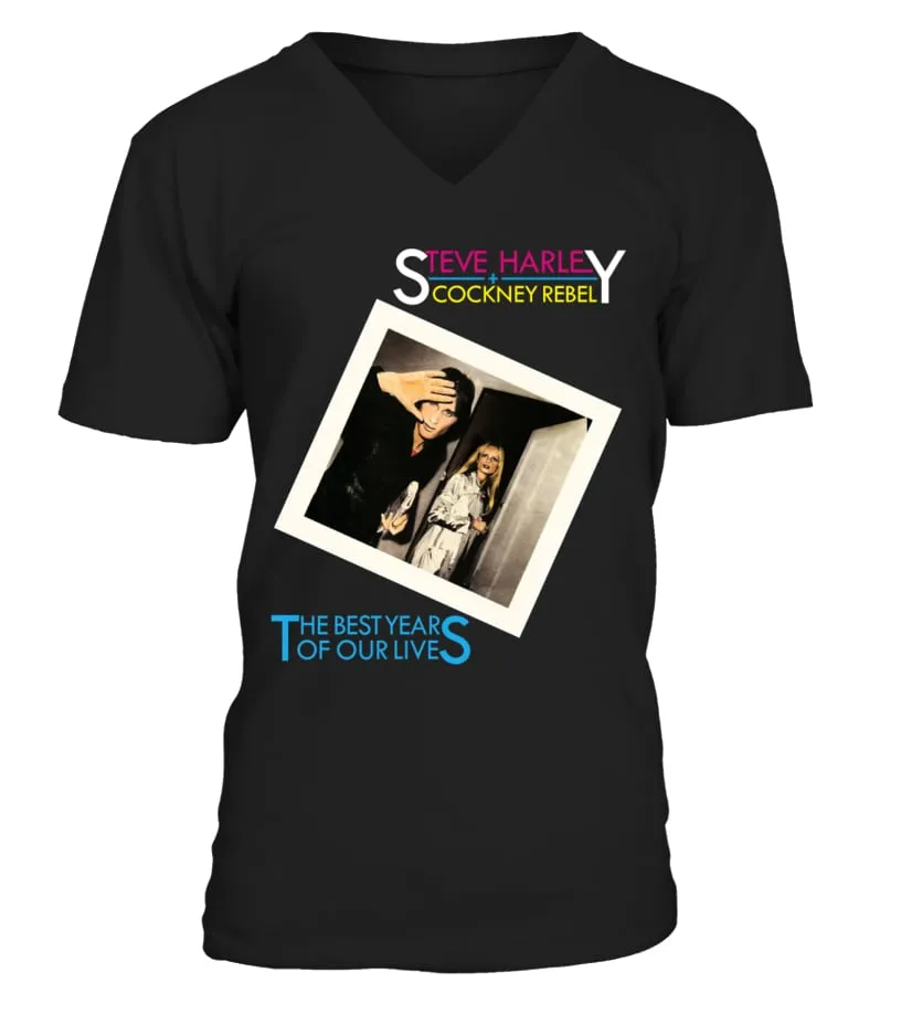 100GLR063. STEVE HARLEY + COCKNEY REBEL  THE BEST YEARS OF OUR LIVES (1975) BK CAMISETA CUELLO EN V UNISEX