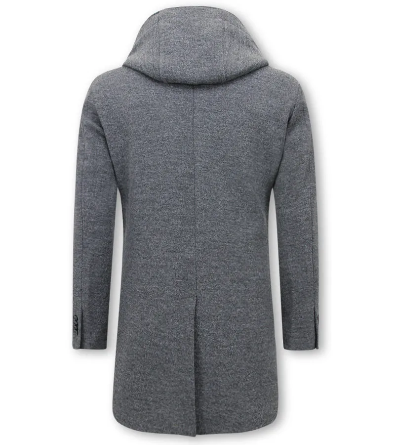 ABRIGOS CLáSICOS CON CAPUCHA PARA HOMBRE  QQC8768  GRIS