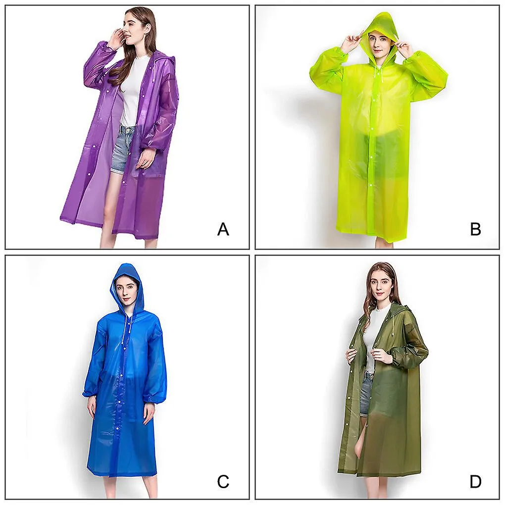 Adults Raincoat Waterproof Adjustable Protection Rain Coat Women Men EVA Fishing Rainproof Rainwear Long Sleeve Hoodie Purple