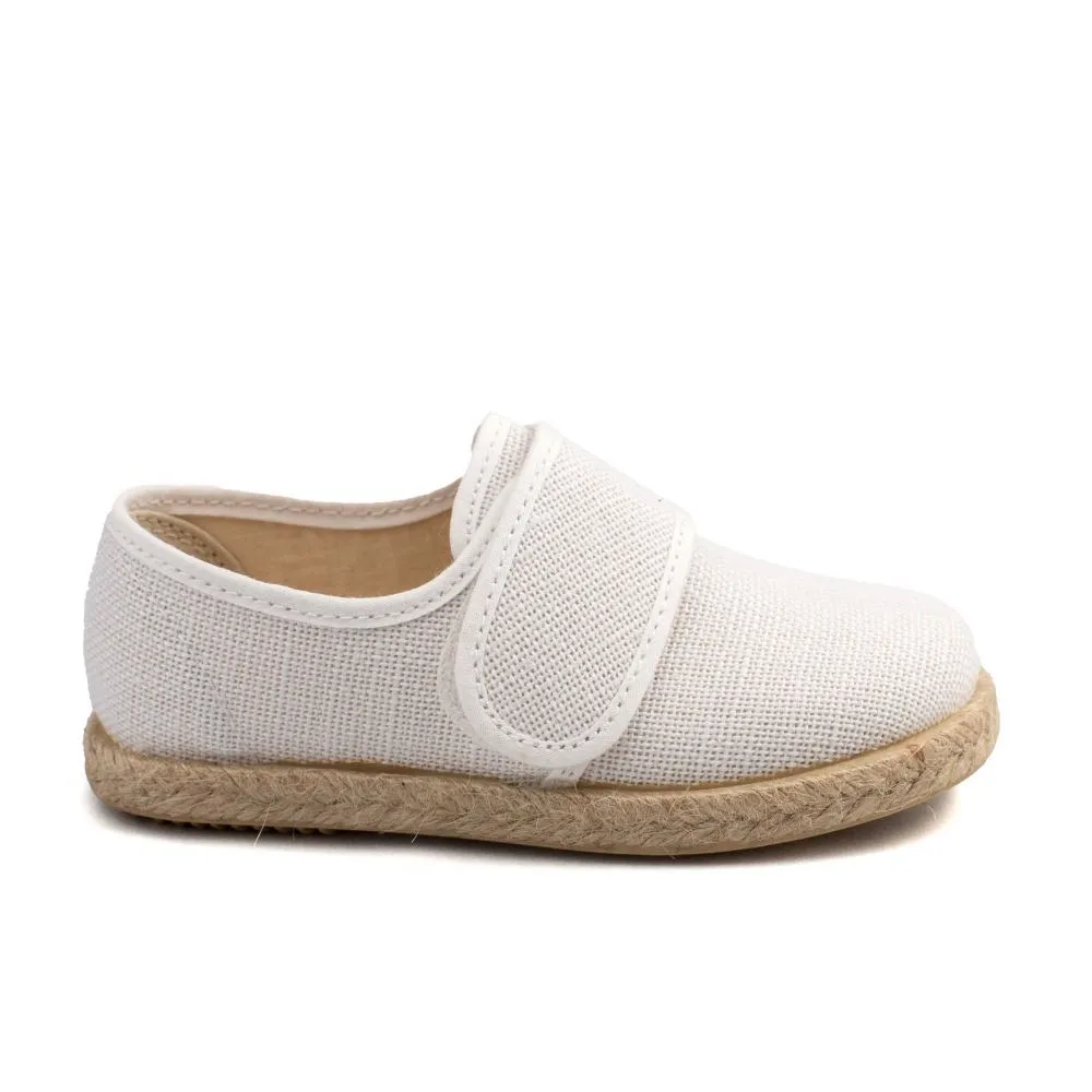 Alpagatas Lona Niño blanca Con Velcro