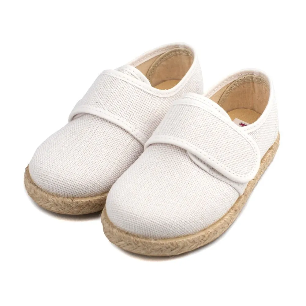 Alpagatas Lona Niño blanca Con Velcro