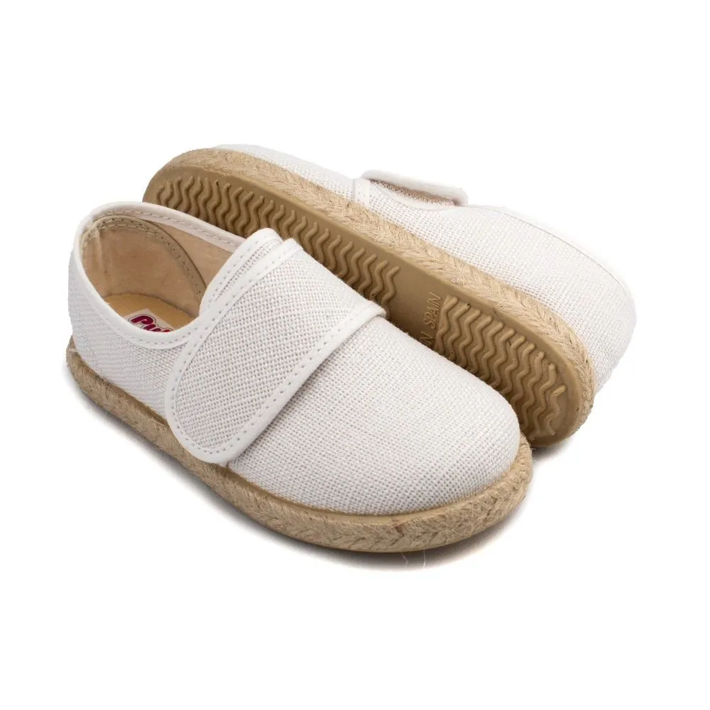 Alpagatas Lona Niño blanca Con Velcro