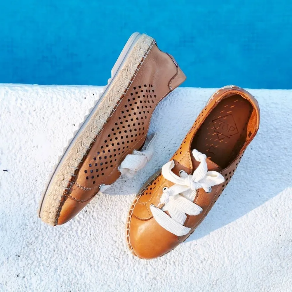 Alpargata de piel estilo deportivo TOP3SHOES 9510