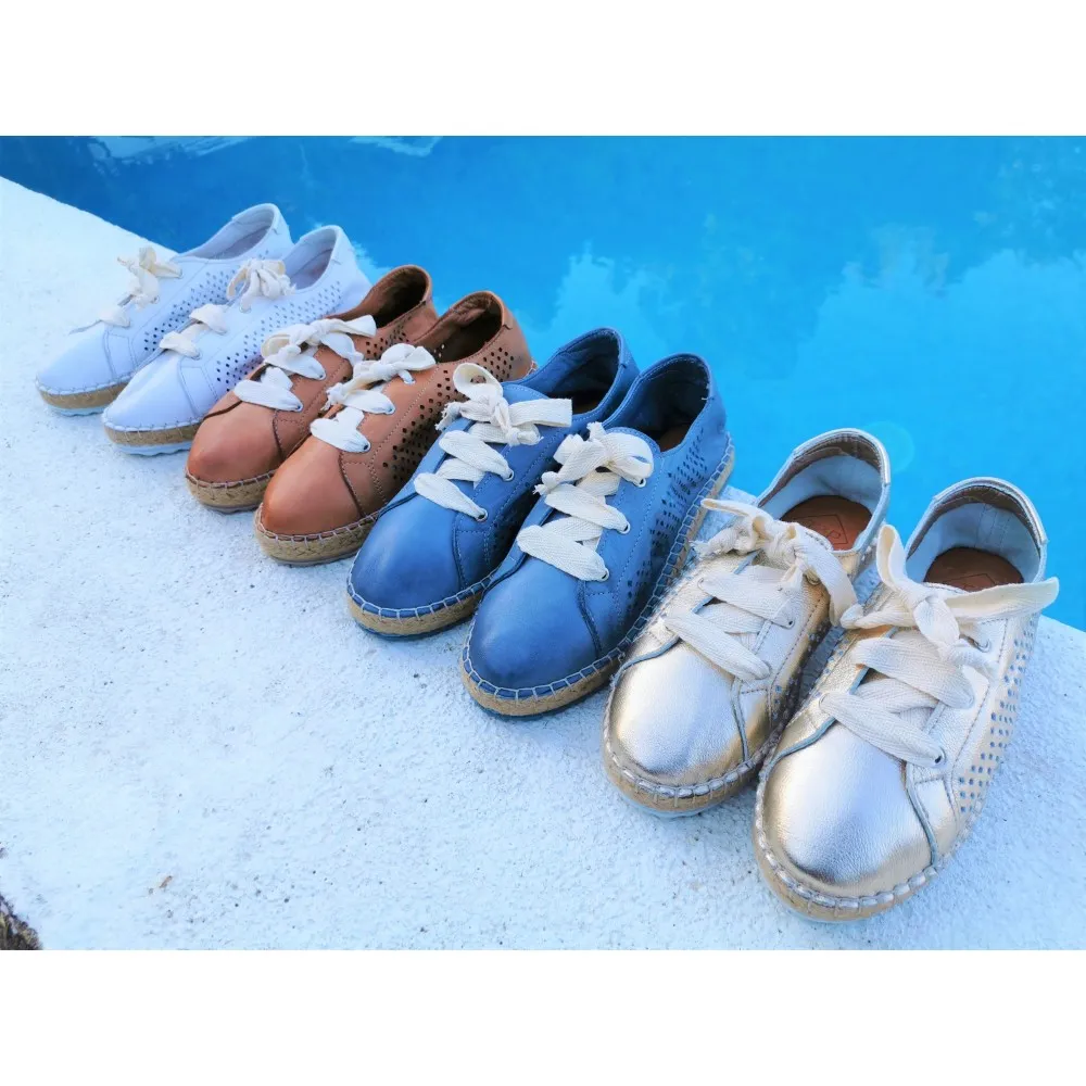 Alpargata de piel estilo deportivo TOP3SHOES 9510