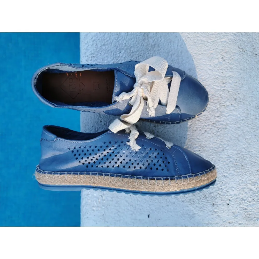 Alpargata de piel estilo deportivo TOP3SHOES 9510