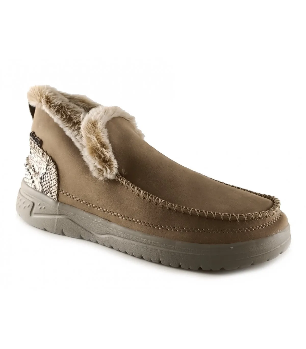 Botín de mujer en serraje beige
