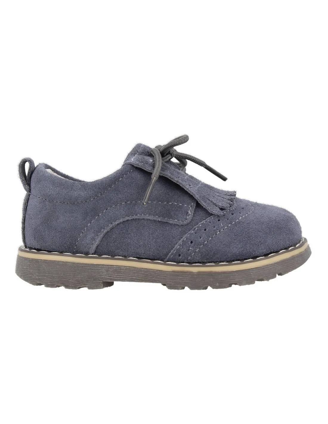 BUBBLE KIDS ZAPATITO BLUCHER FLECOS GRIS