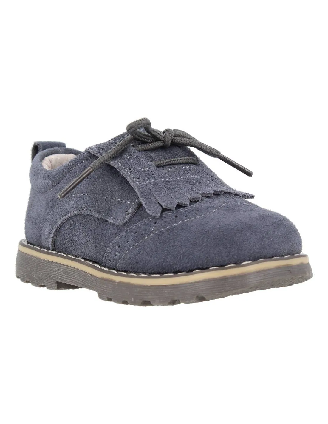 BUBBLE KIDS ZAPATITO BLUCHER FLECOS GRIS