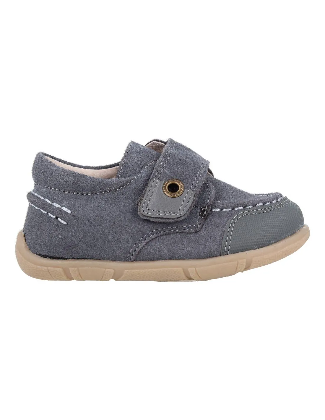 BUBBLE KIDS ZAPATITO CASUAL VELCRO REFORZADO GRIS