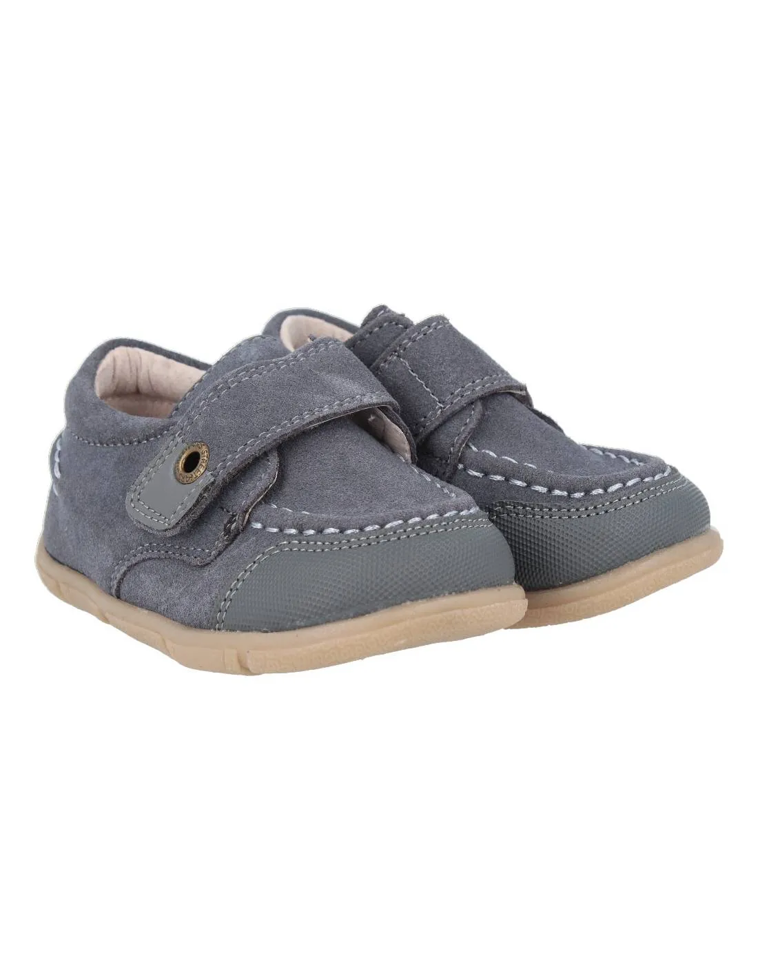 BUBBLE KIDS ZAPATITO CASUAL VELCRO REFORZADO GRIS