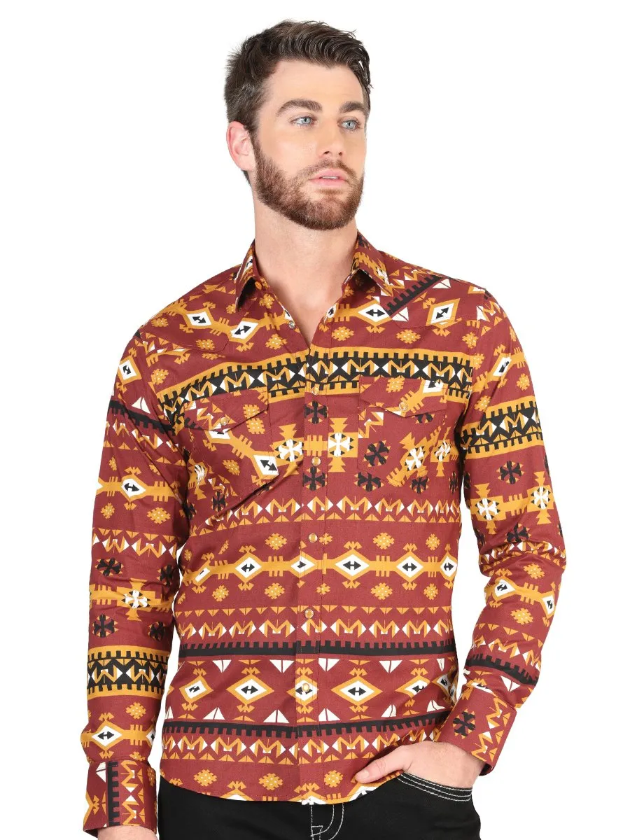 CAMISA DE MODA EL GENERAL COLOR LADRILLO GEN44420
