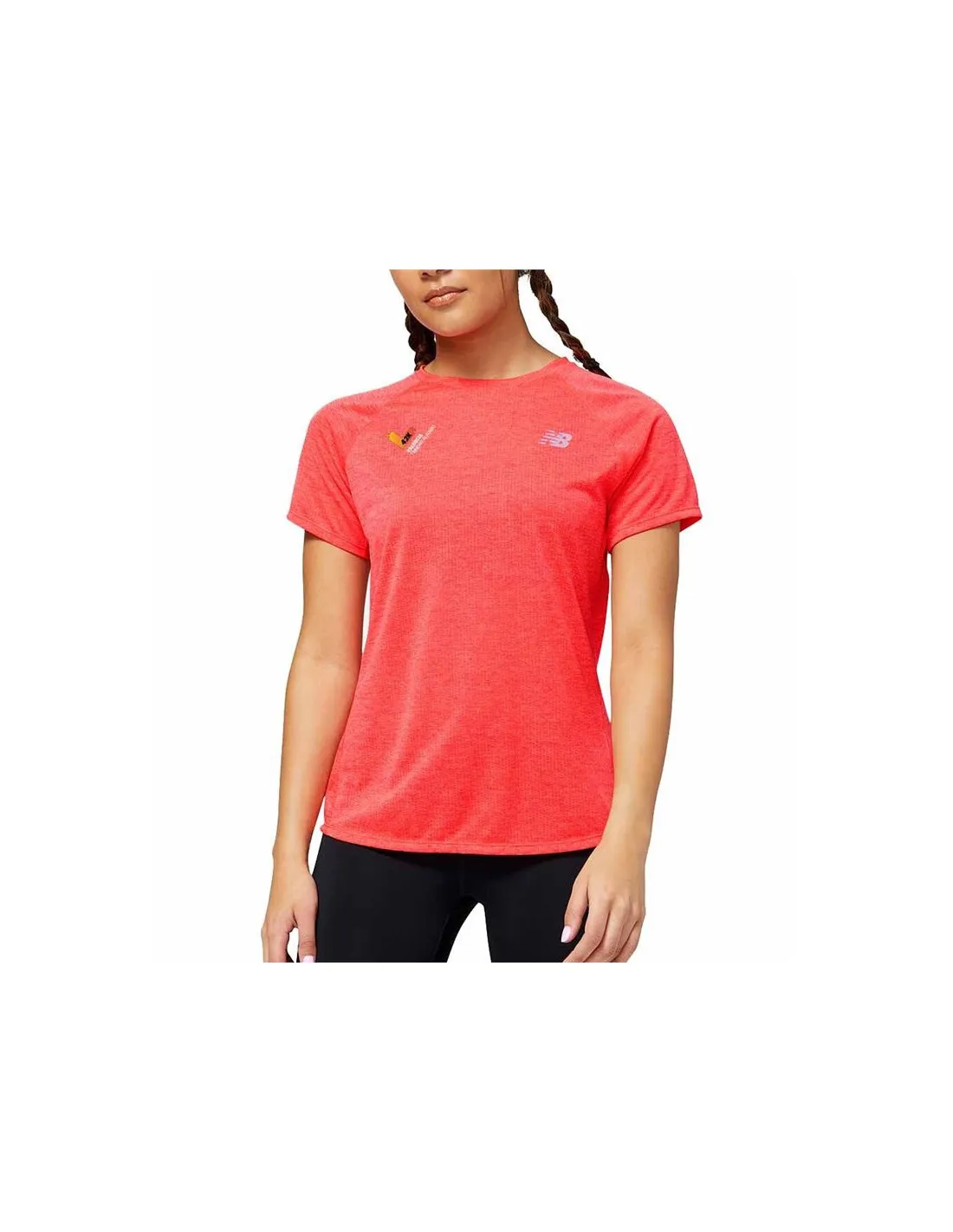 Camiseta New Balance Impact Run naranja Mujer