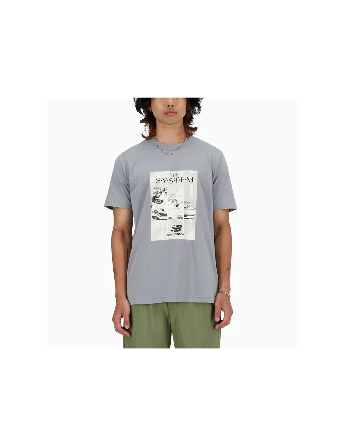 Camiseta New Balance Sport Essentials Poster Hombre Gris