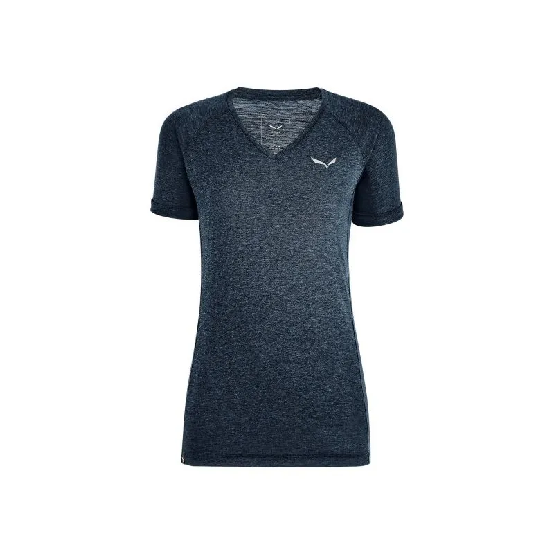 CAMISETA SALEWA PUEZ MEL DRY VNECK (NAVY BLAZER MELANGE) MUJER