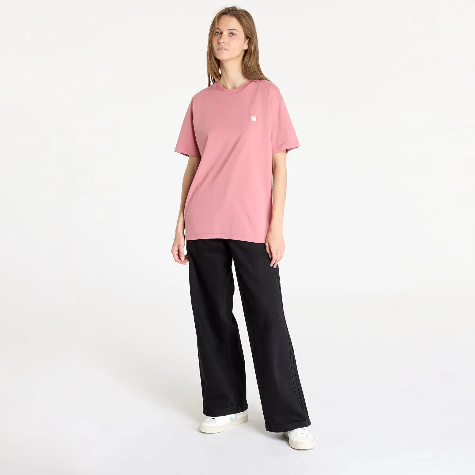 CARHARTT WIP TSHIRT CARHARTT WIP S/S MADISON TSHIRT UNISEX DUSTY ROSE/ WHITE M