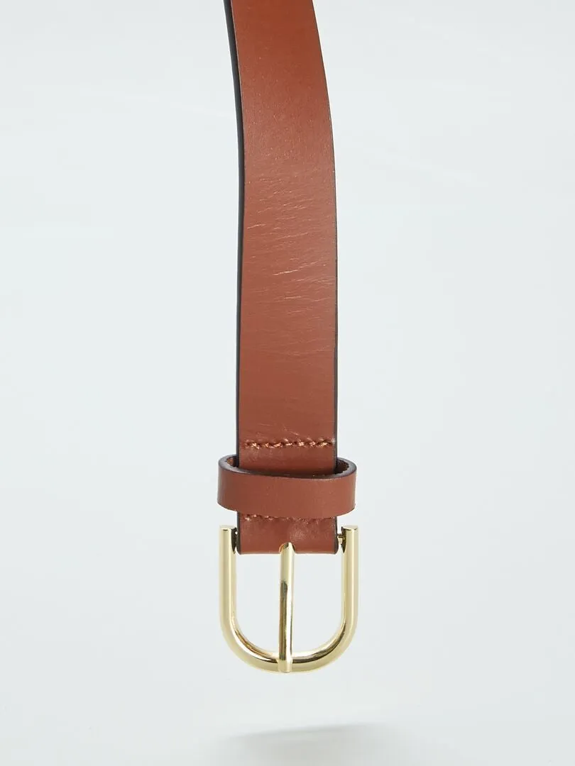CINTURóN BáSICO DE PIEL  MARRON