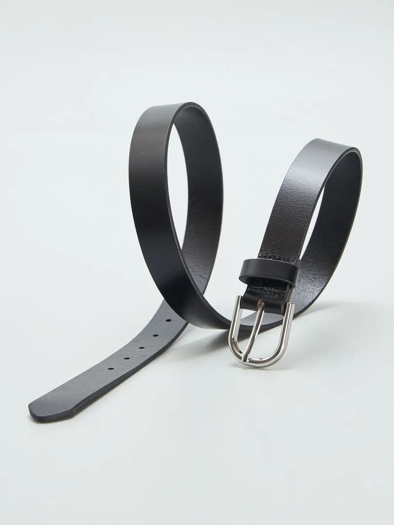 CINTURóN BáSICO DE PIEL  NEGRO