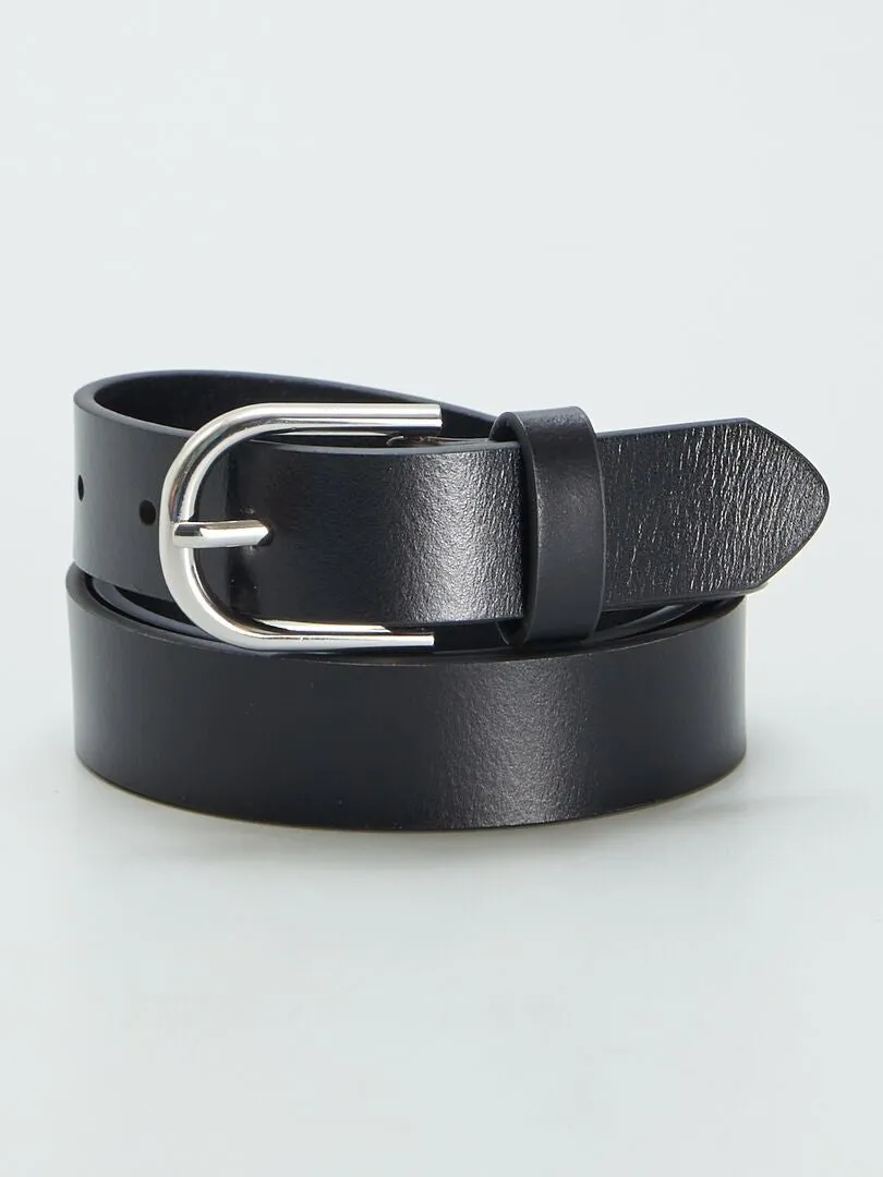 CINTURóN BáSICO DE PIEL  NEGRO
