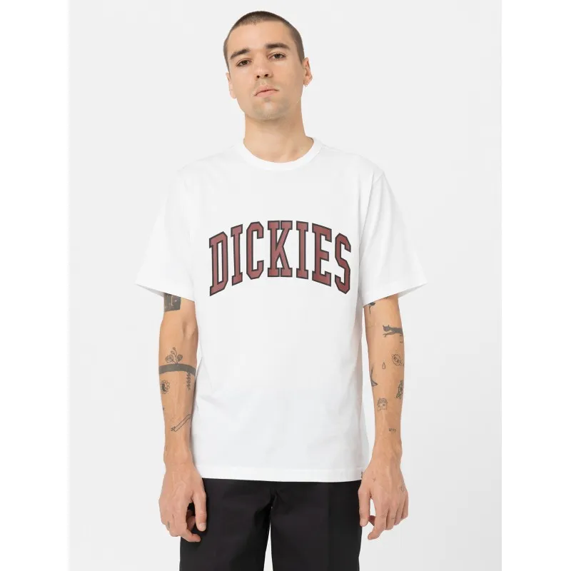 DICKIES AITKIN TEE WHITE/FIRED BRICK