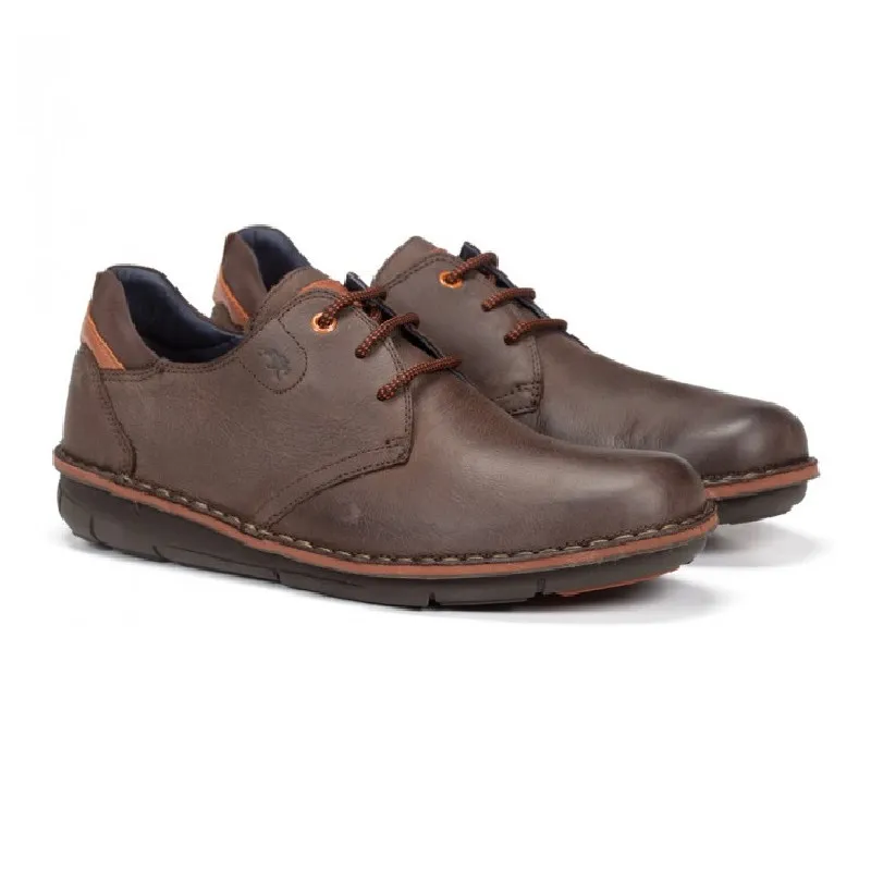 FLUCHOS ALFA F0700 Marrón. Zapato sport liso Hombre