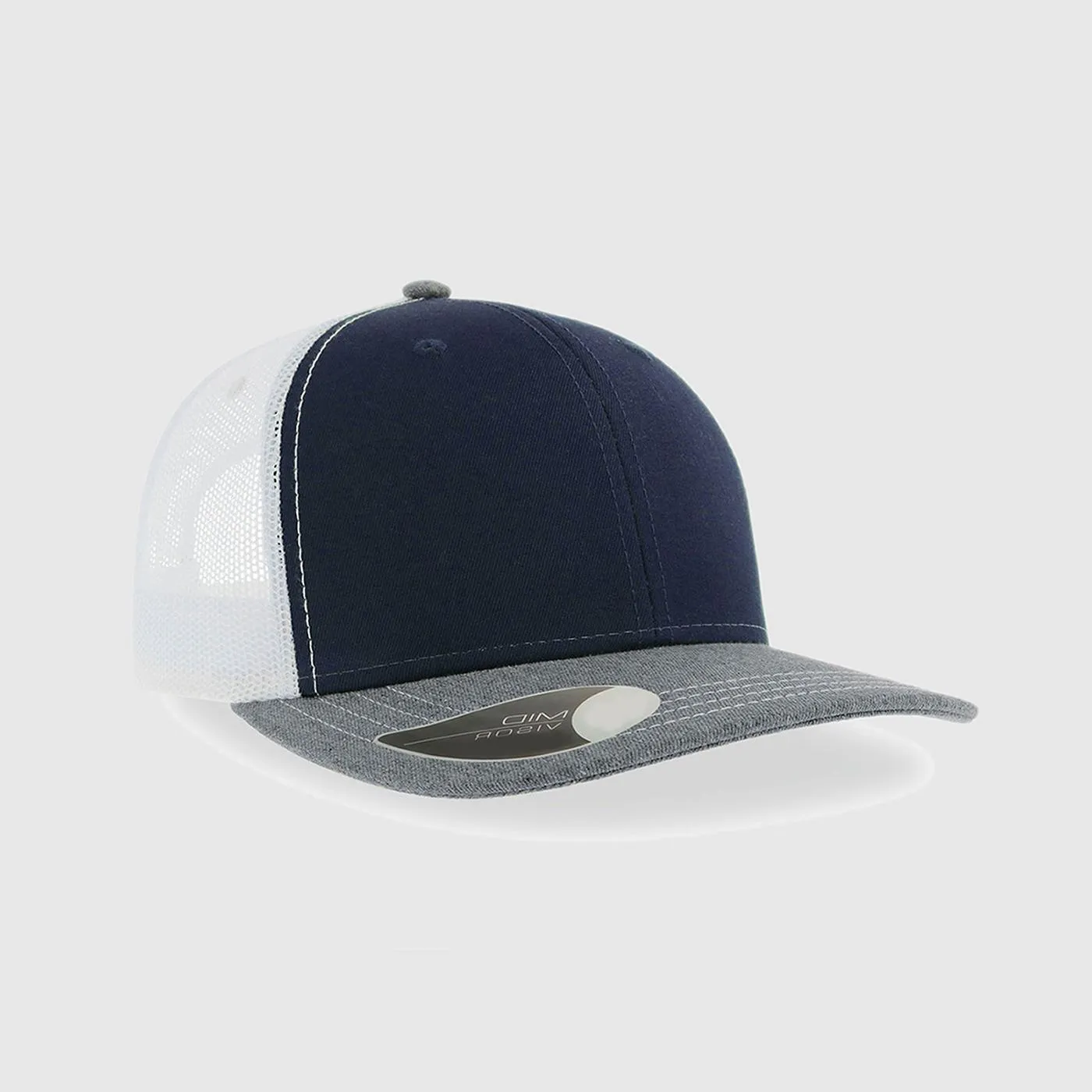 GORRA TRUCKER 6 PANELES COLOR MARINOGRIS MELANGEBLANCO