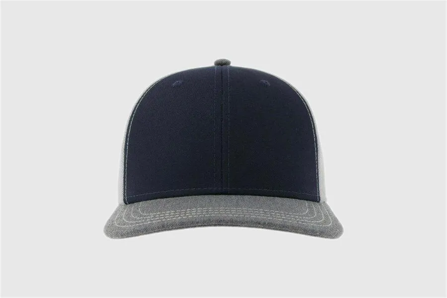 GORRA TRUCKER 6 PANELES COLOR MARINOGRIS MELANGEBLANCO