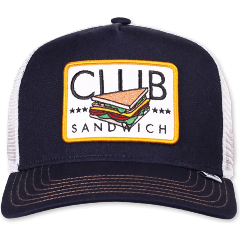 Gorra trucker azul marino y blanca Club Sandwich HFT Food de Djinns