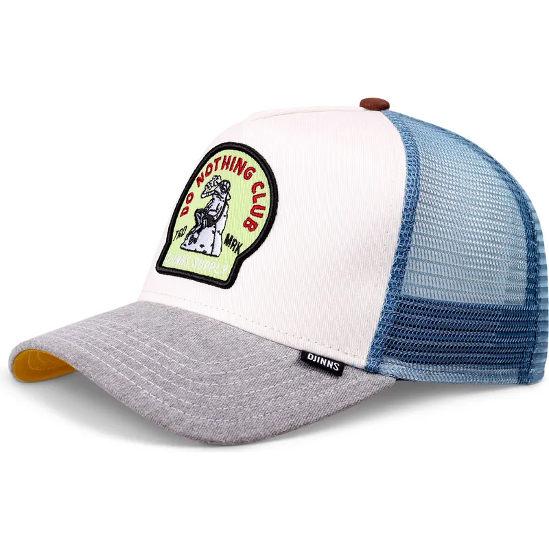Gorra trucker blanca, azul y gris Frog Do Nothing Club HFT DNC de Djinns