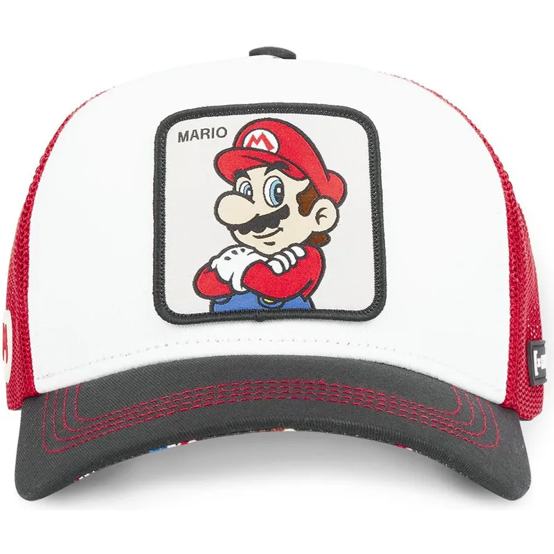 Gorra trucker blanca, roja y negra Mario SMB MAR Super Mario Bros. de Capslab