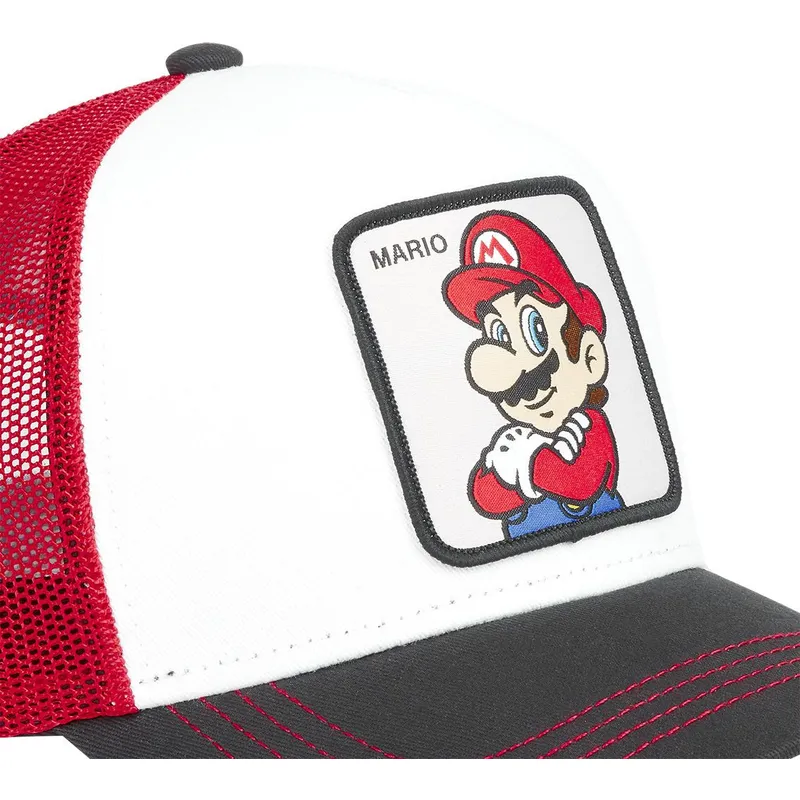 Gorra trucker blanca, roja y negra Mario SMB MAR Super Mario Bros. de Capslab