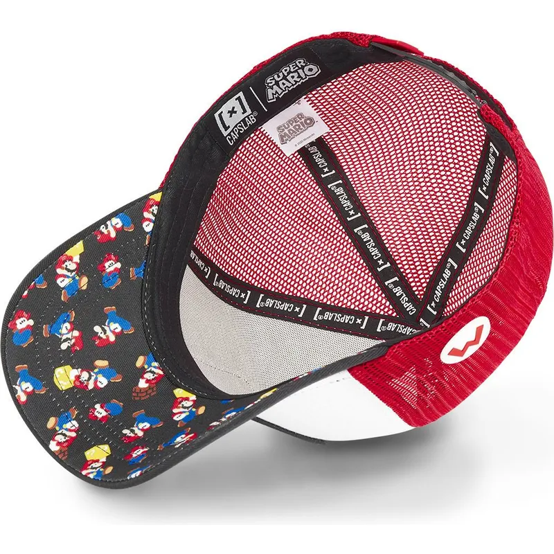 Gorra trucker blanca, roja y negra Mario SMB MAR Super Mario Bros. de Capslab