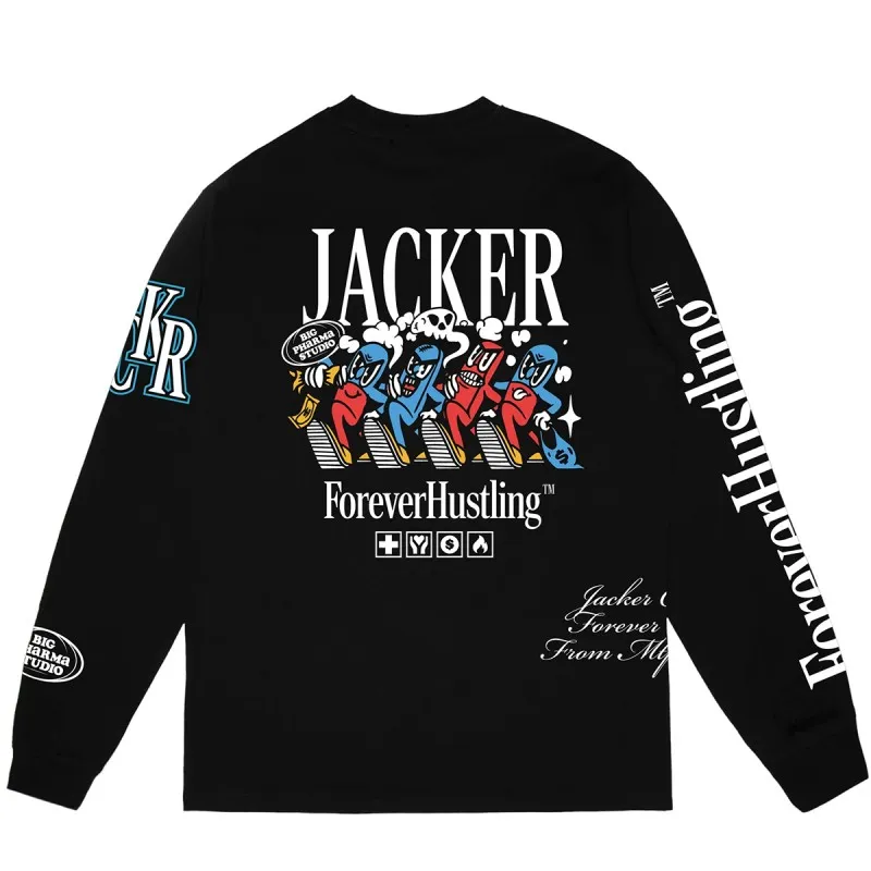 JACKER BIG PHARMA BLACK LONG SLEEVES TEESHIRT