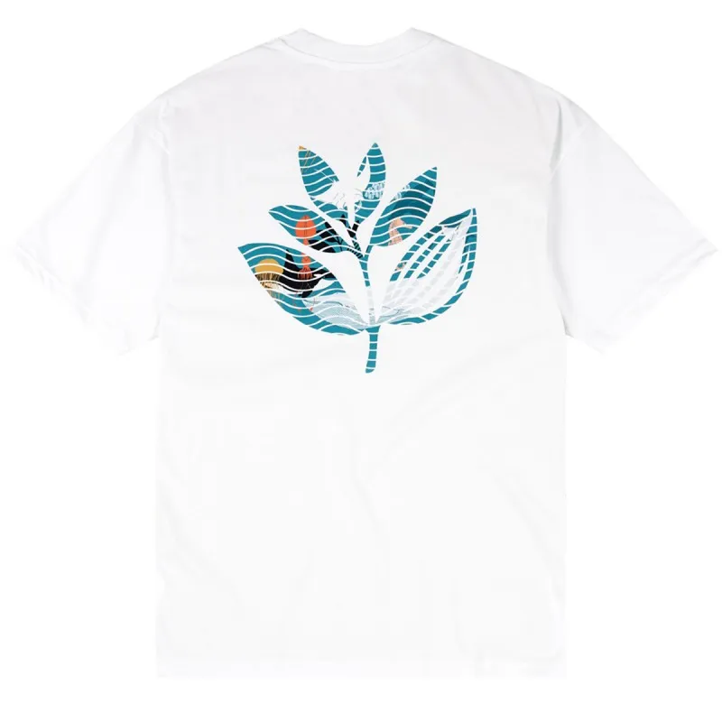 MAGENTA DEEP PLANT TEESHIRT BLACK  WHITE  BLUE