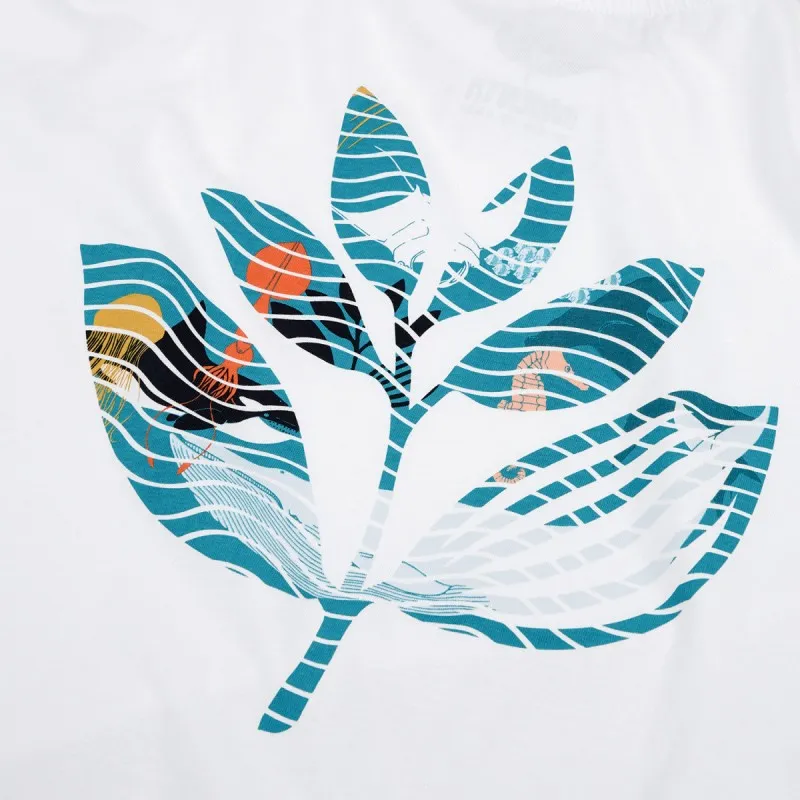 MAGENTA DEEP PLANT TEESHIRT BLACK  WHITE  BLUE
