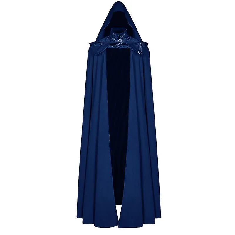 Medieval Hooded Coat Gothic Coat Long Trench Halloween Devil Wizard Death Cloak Robe Cape