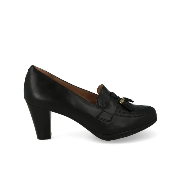 MOCASINES MUJER TACON COMODOS MOD. GRECIA NEGRO