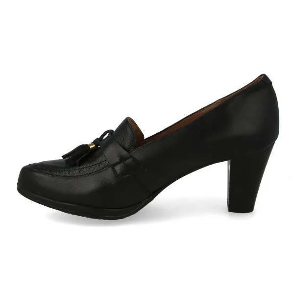 MOCASINES MUJER TACON COMODOS MOD. GRECIA NEGRO