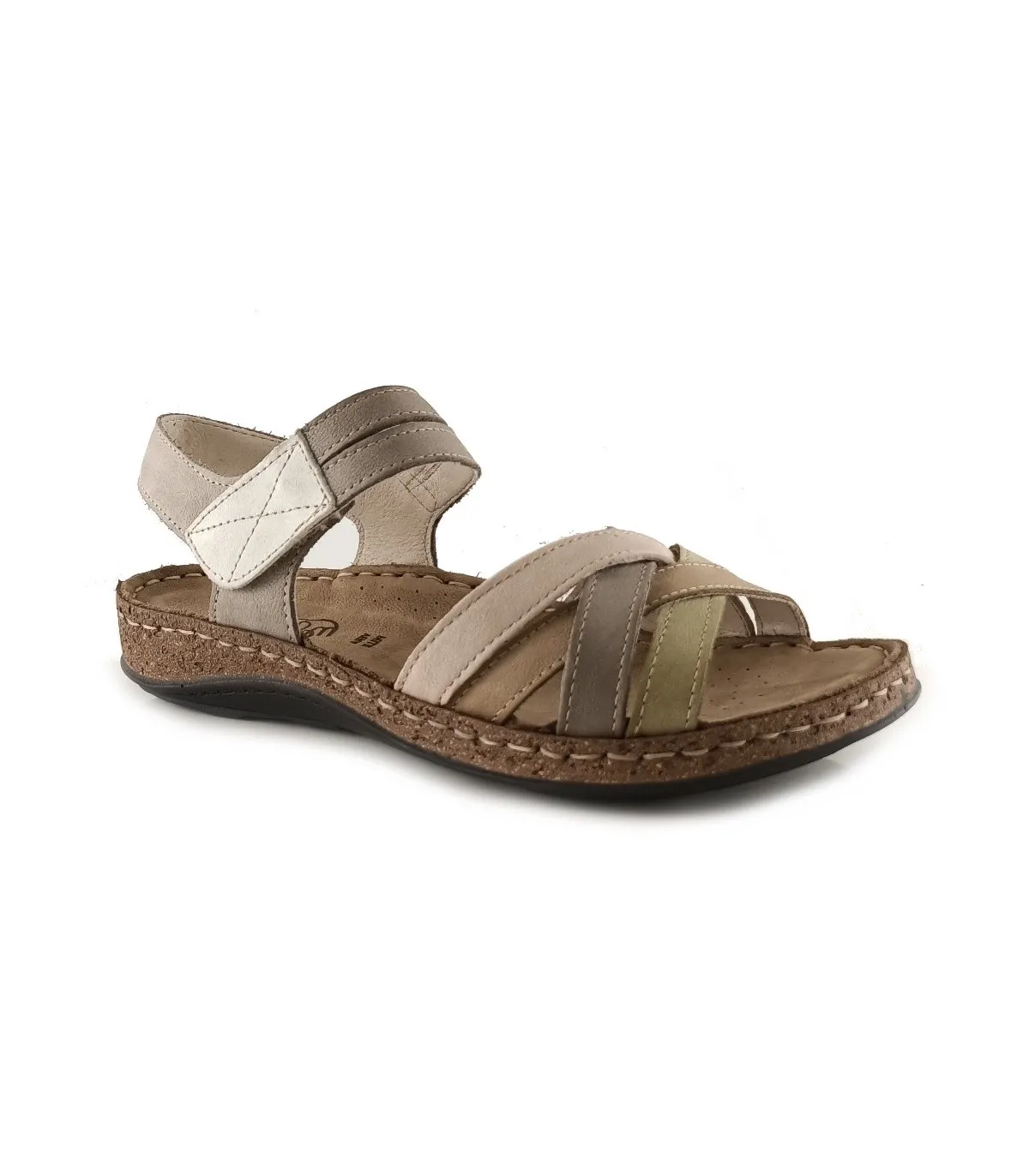 Sandalia para mujer en tonos tierra