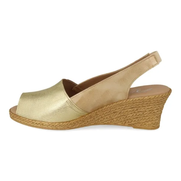 SANDALIAS DORADAS MUJER PIEL MOD. TIERRA DO