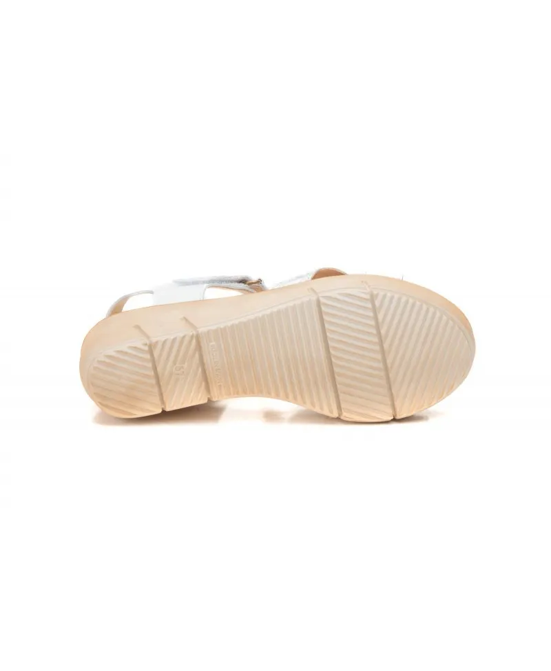 Sandalias Mujer Piel Blanco Plata Gel
