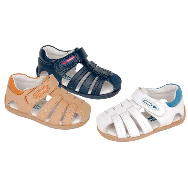 Sandalias niño de piel tipo cangrejeras