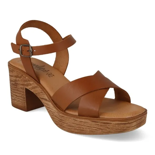 SANDALIAS TACON PLATAFORMA MOD. KUMIKO CUERO