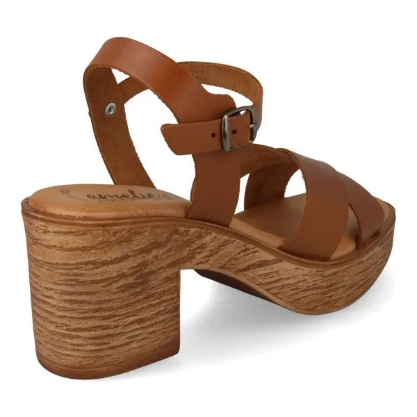 SANDALIAS TACON PLATAFORMA MOD. KUMIKO CUERO
