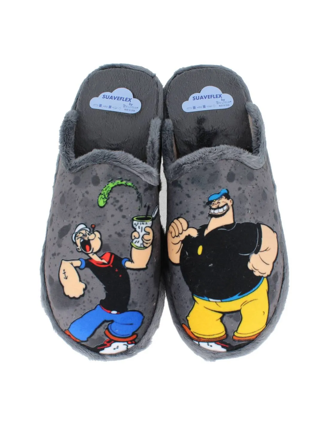 SUAVEFLEX  ZAPATILLAS CASA POPEYE Y BRUTUS GRIS