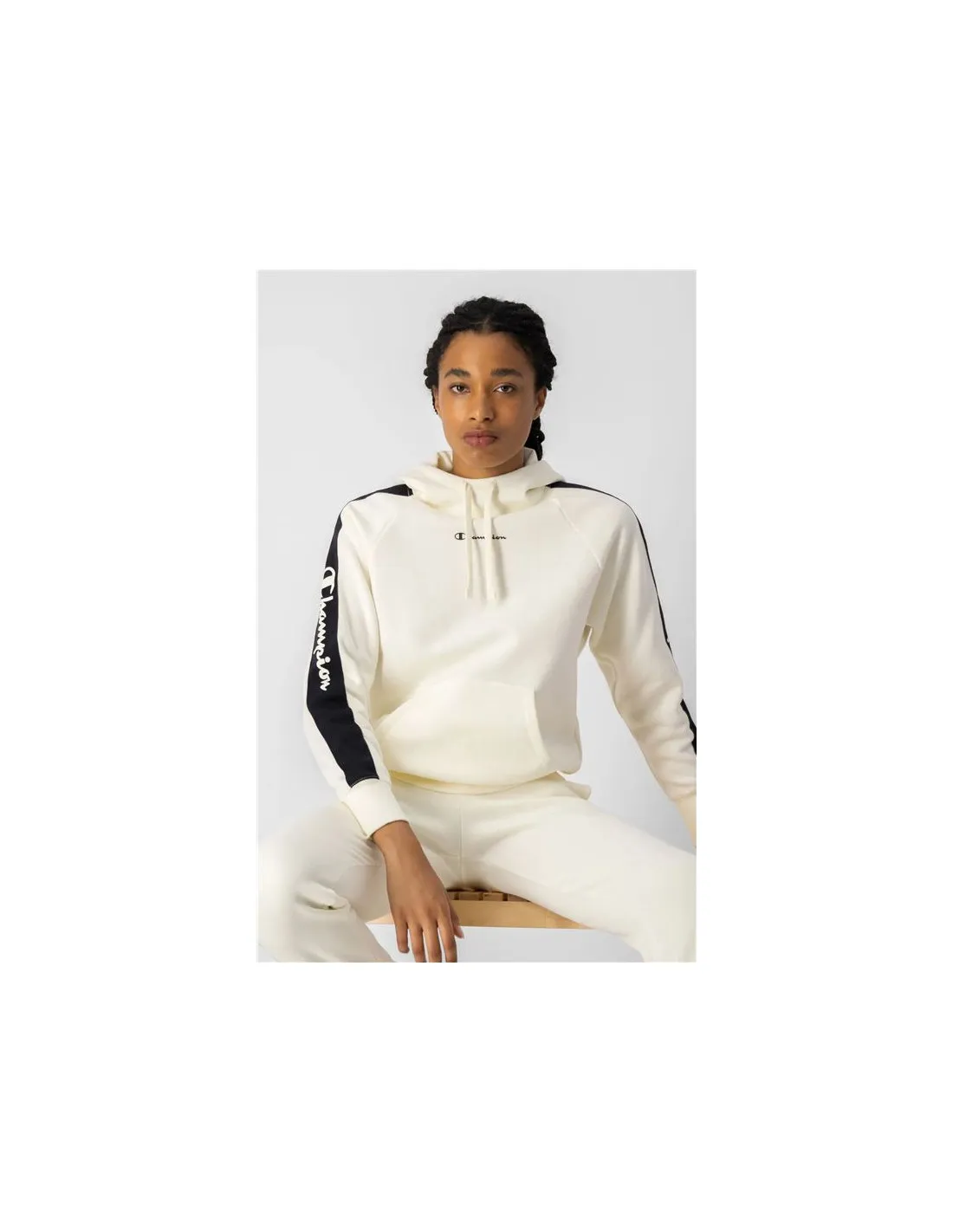 Sudadera Champion Oversize Hooded Mujer White