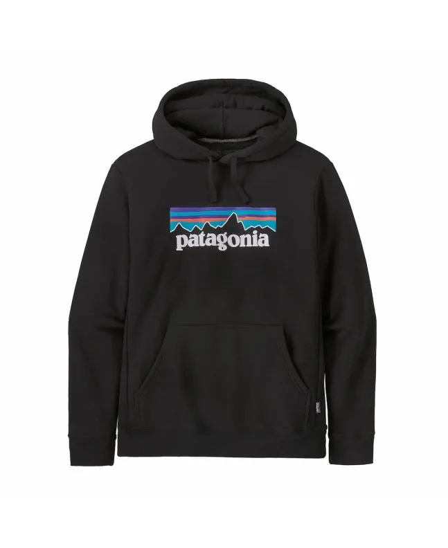 SUDADERA CON CAPUCHA PATAGONIA P6 LOGO UPRISAL NEGRA UNISEX