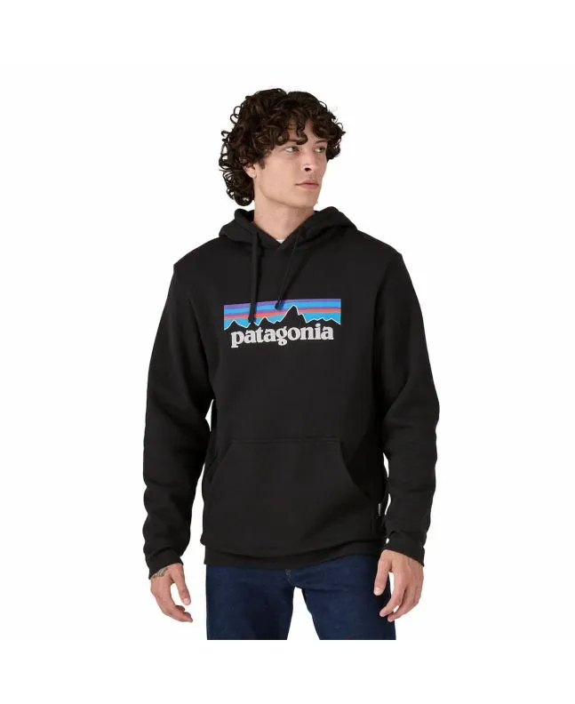 SUDADERA CON CAPUCHA PATAGONIA P6 LOGO UPRISAL NEGRA UNISEX