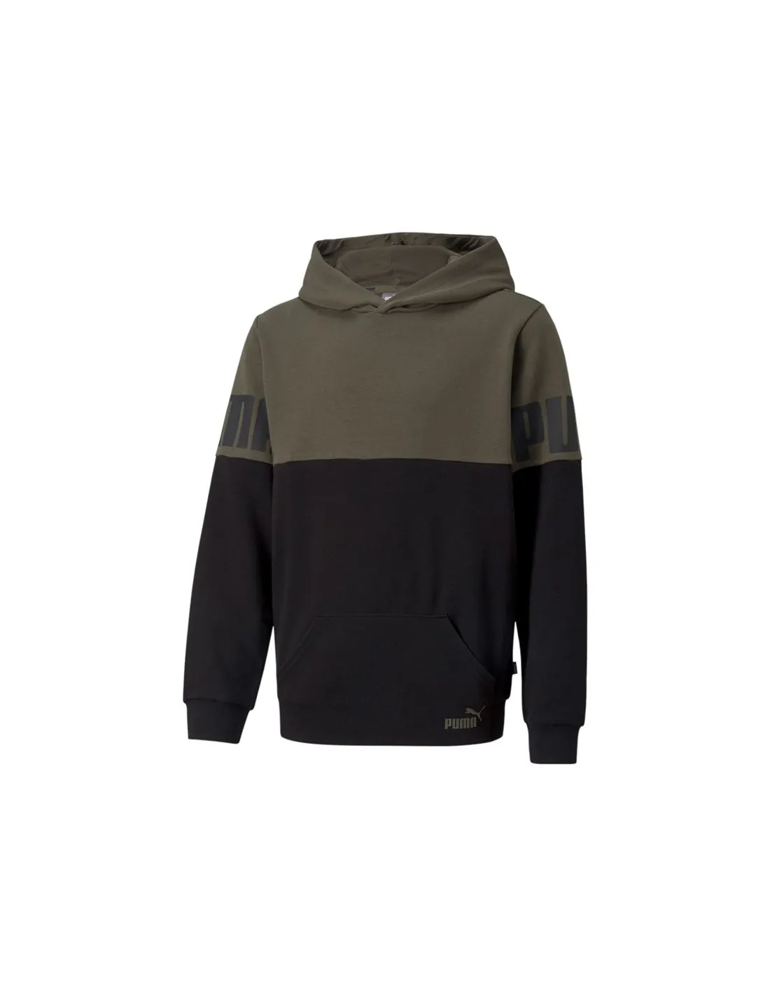 Sudadera con capucha Puma Power Colorblock Boy Dark green