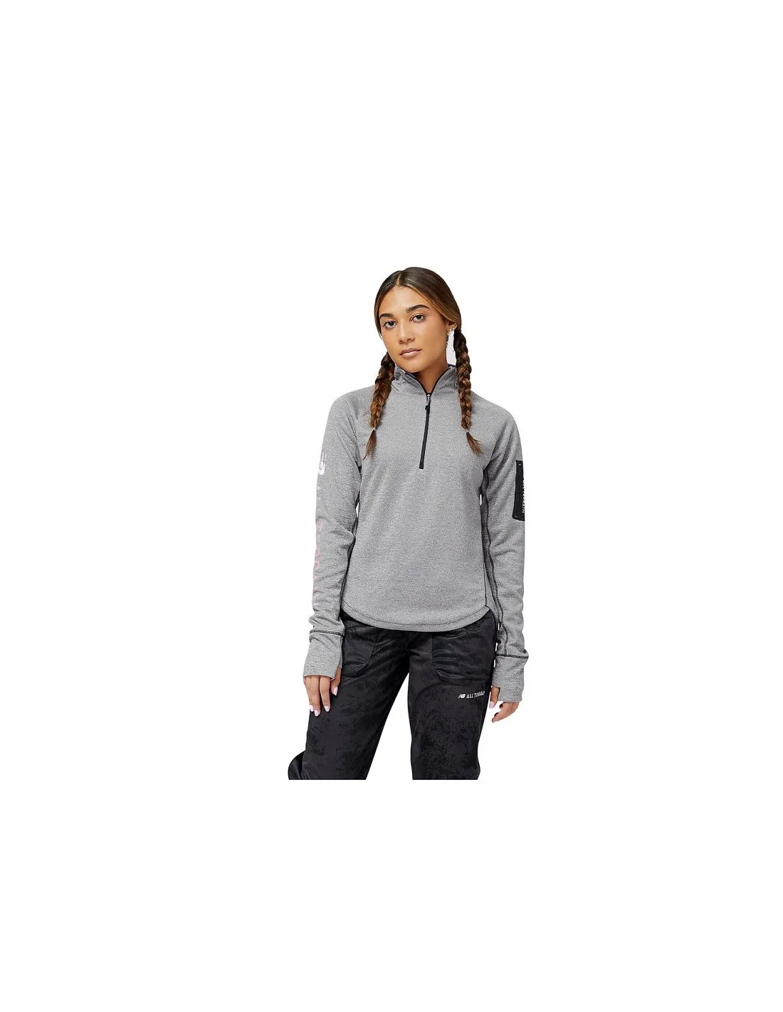 Sudadera de trail New Balance Impact Run AT gris Mujer