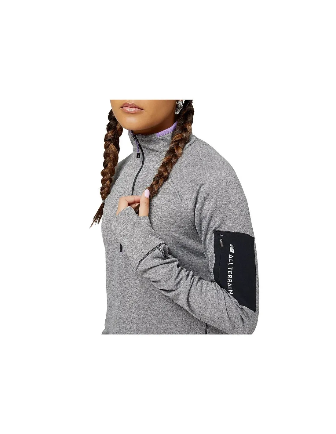 Sudadera de trail New Balance Impact Run AT gris Mujer